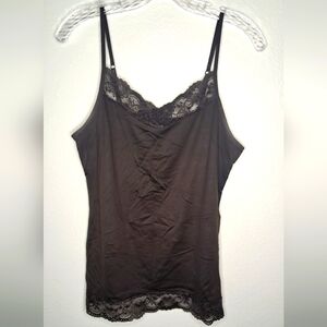 Black Lace Trim Cami Top